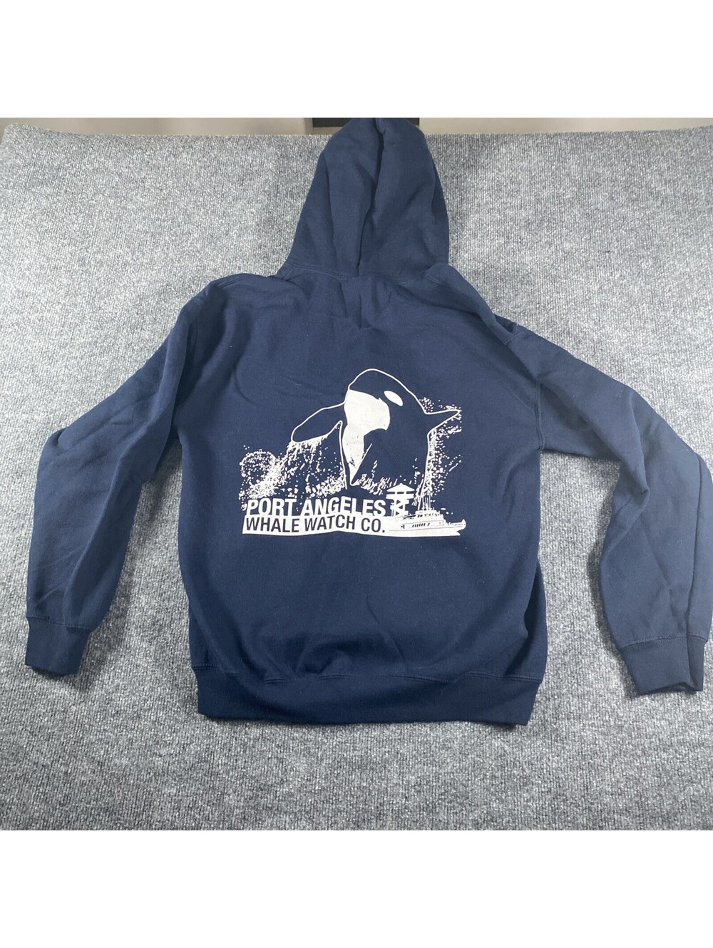Port Angela’s Washington Orca Ocean Whale Watching Sz M Beach Hoodie Sweater Af